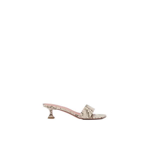 Amina Muaddi Andreea Slipper 45 in Natural Printed Snake