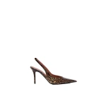 Amina Muaddi Anok Sling 90 in Leopard Snake