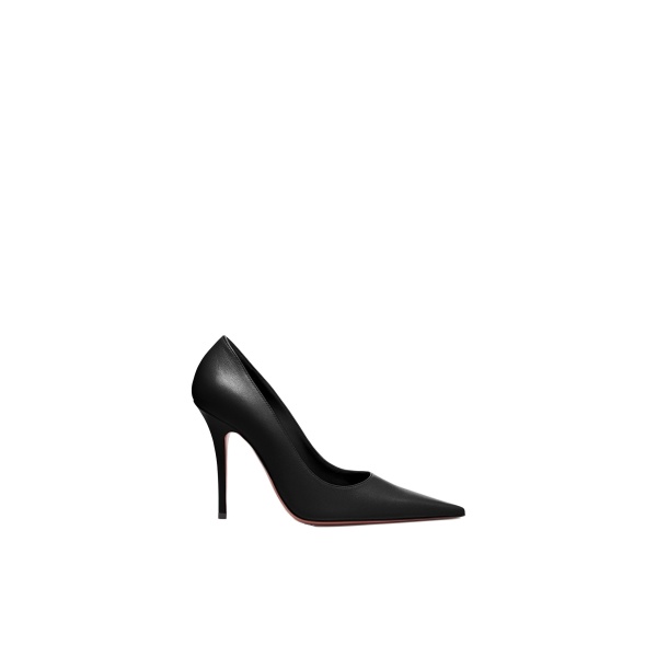 Amina Muaddi Barbara Pump 105 in Black Nappa