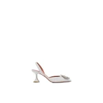 Amina Muaddi Begum Sling 70 in White Nappa