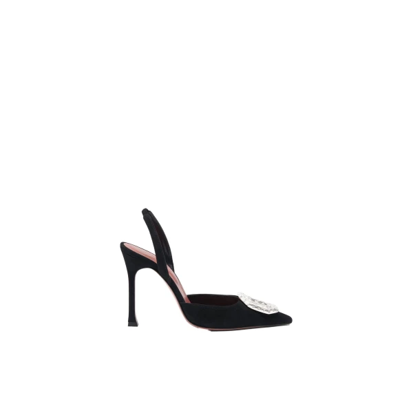 Camelia Sling 105 in Black Suede