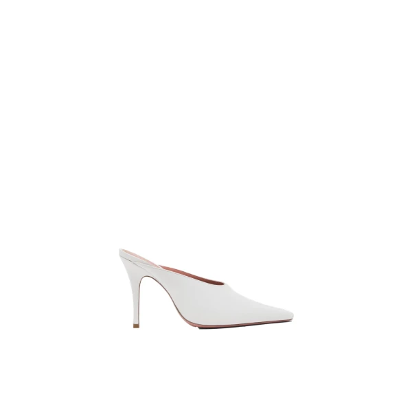 Felicia Mule 100 in White Nappa