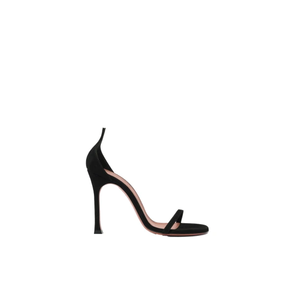 Amina Muaddi Iman Sandal 105 in Black Suede