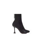 Amina Muaddi Iris Bootie 95 in Black Nappa
