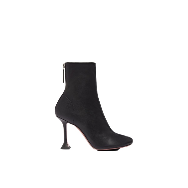 Amina Muaddi Iris Bootie 95 in Black Nappa