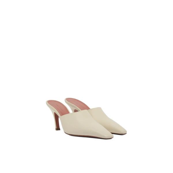 Amina Muaddi Jamie Mule 80 in Almond Nappa, view 4