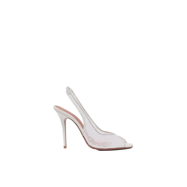Kristina Sling 105 in White Polka Dot Lace