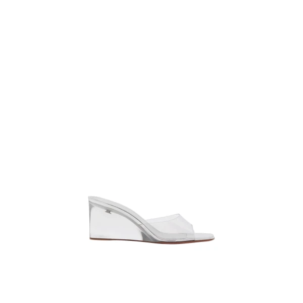 Lupita Glass Wedge 70 in Transparent PVC and Silver Mirror