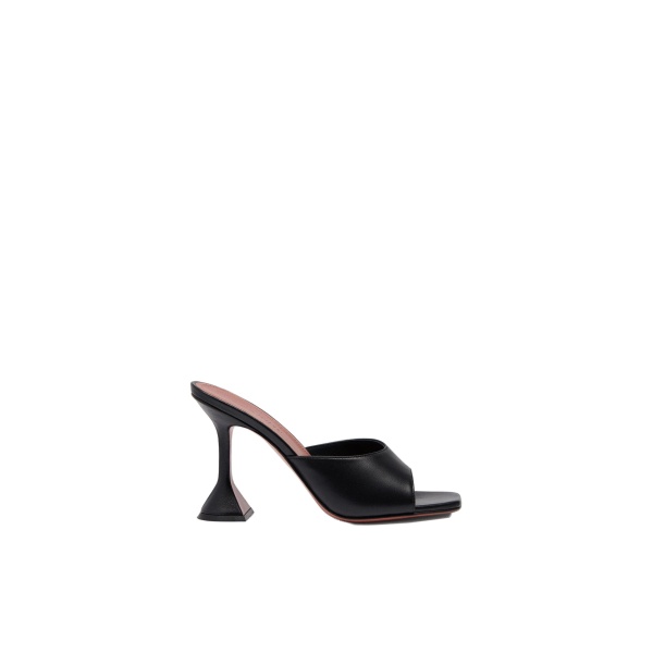 Amina Muaddi Lupita Slipper 95 in Black Nappa