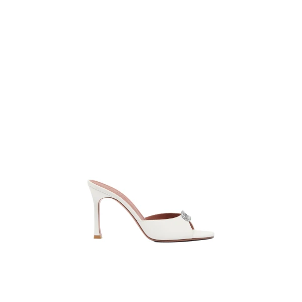 Mini Camelia Slipper 95 in White Nappa