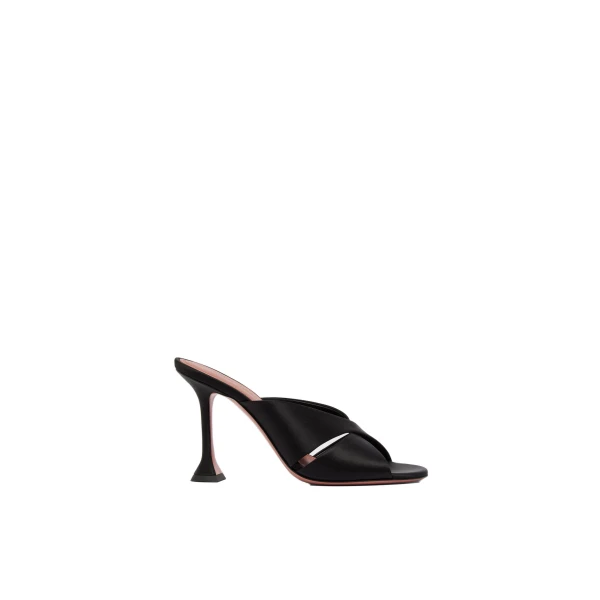 Salma Slipper 95 in Black Satin
