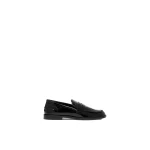 Amina Muaddi Tilda Loafer in Shiny Black Spazzolato
