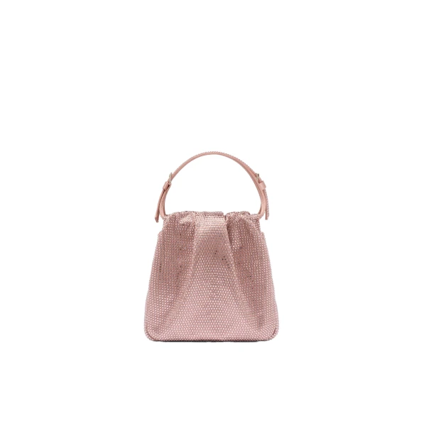Vittoria Full Crystal Bag in Powder Satin and Vintage Rose Crystals