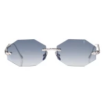 Anna-Karin Karlsson Chain Nest Sun Octagonal Sunglasses in White Gold Grey