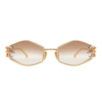 Anna-Karin Karlsson Claw Plume Sunglasses in Gold White Diamond Edition