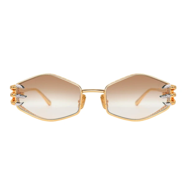 Anna-Karin Karlsson Claw Plume Sunglasses in Gold White Diamond Edition