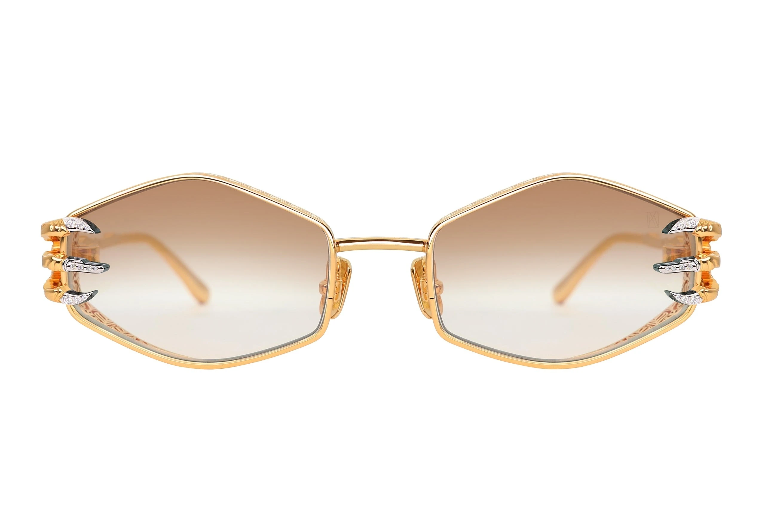 Claw Plume Sunglasses in Gold White Diamond Edition