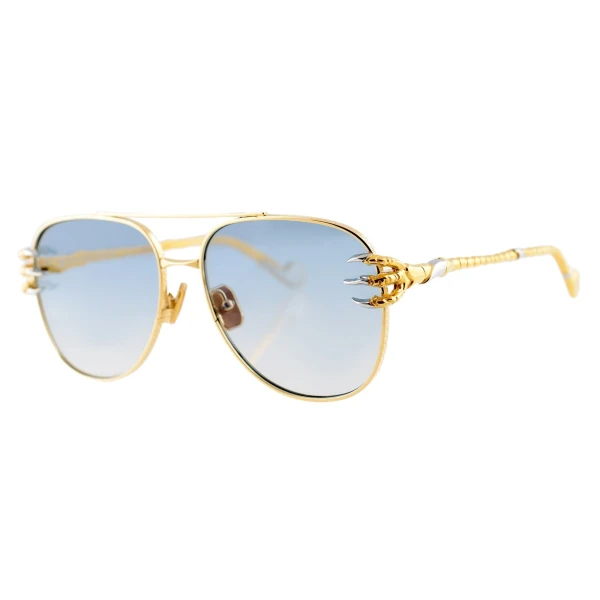 Claw Voyage Sunglasses in Gold Blue Lens - Image 2