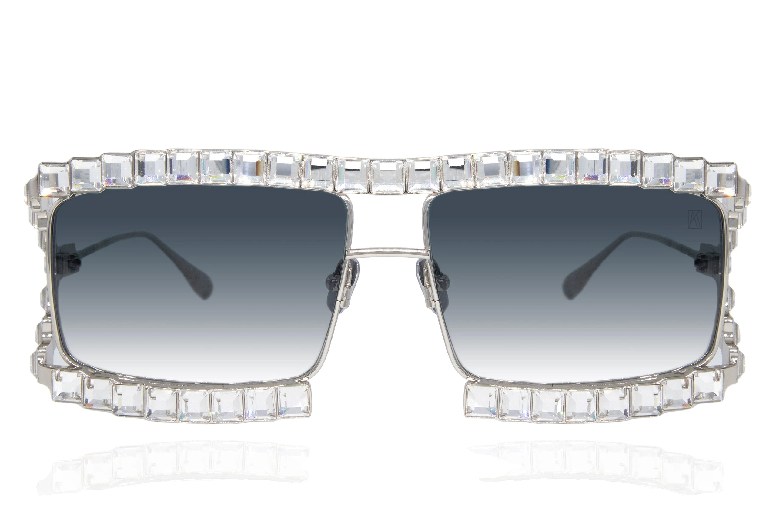 Crystal Boo Sunglasses in White Gold