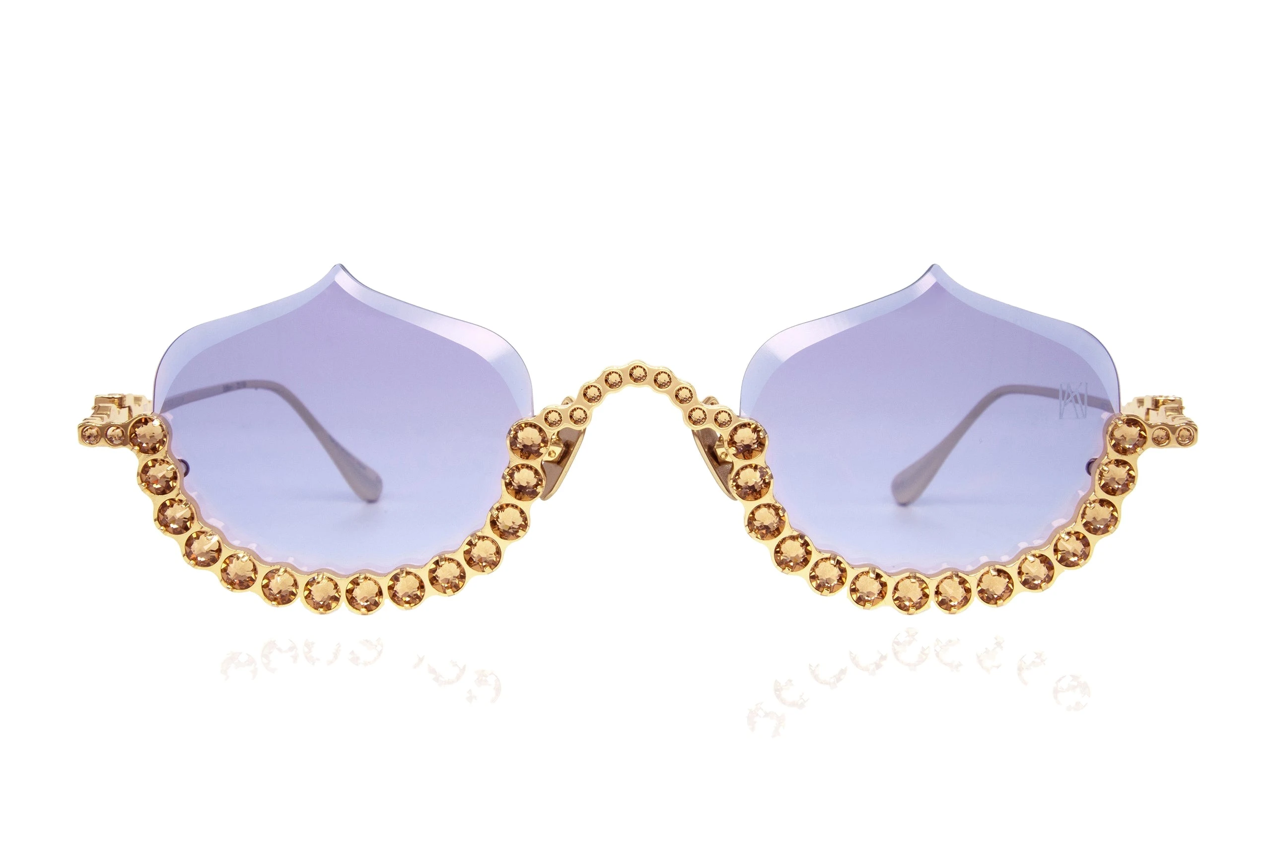 Crystal Meringue Sunglasses in Gold