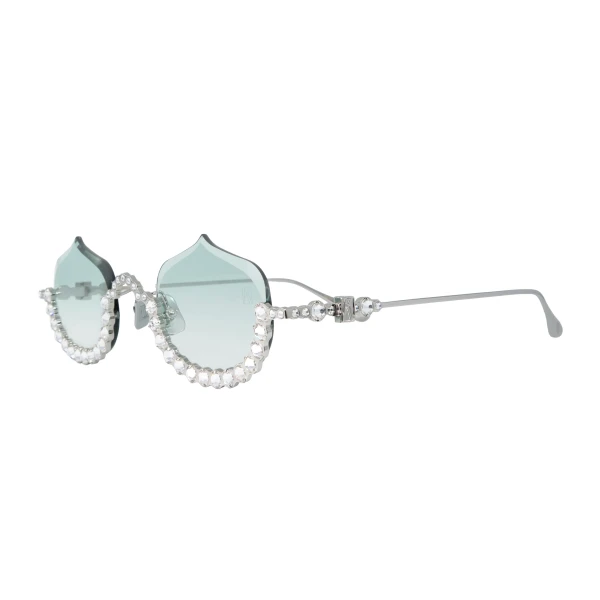 Crystal Meringue Sunglasses in White Gold - Image 2