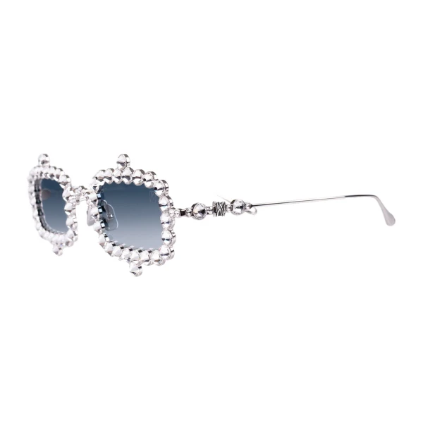 Crystal Mirage Sunglasses in White Gold - Image 2