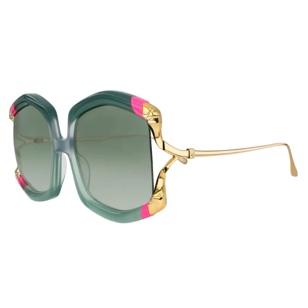 La Vie en Rose Sunglasses in Green - Image 2