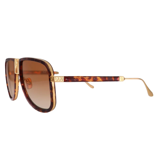 Logo Dude Sunglasses in Amber Tortoise - Image 2