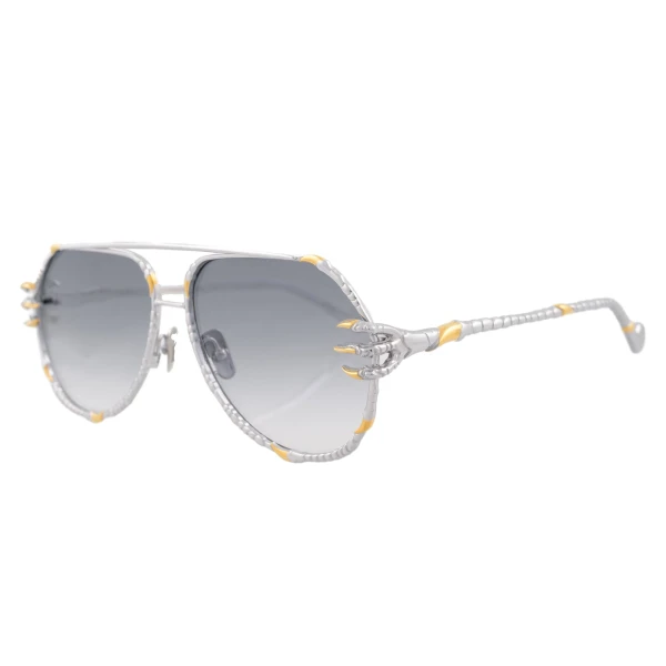 The Claw Pilot Sunglasses in White Gold - Image 2