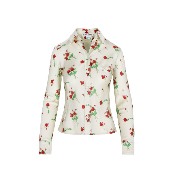 Dara Shirt in Lingerie Roses Red on Cream