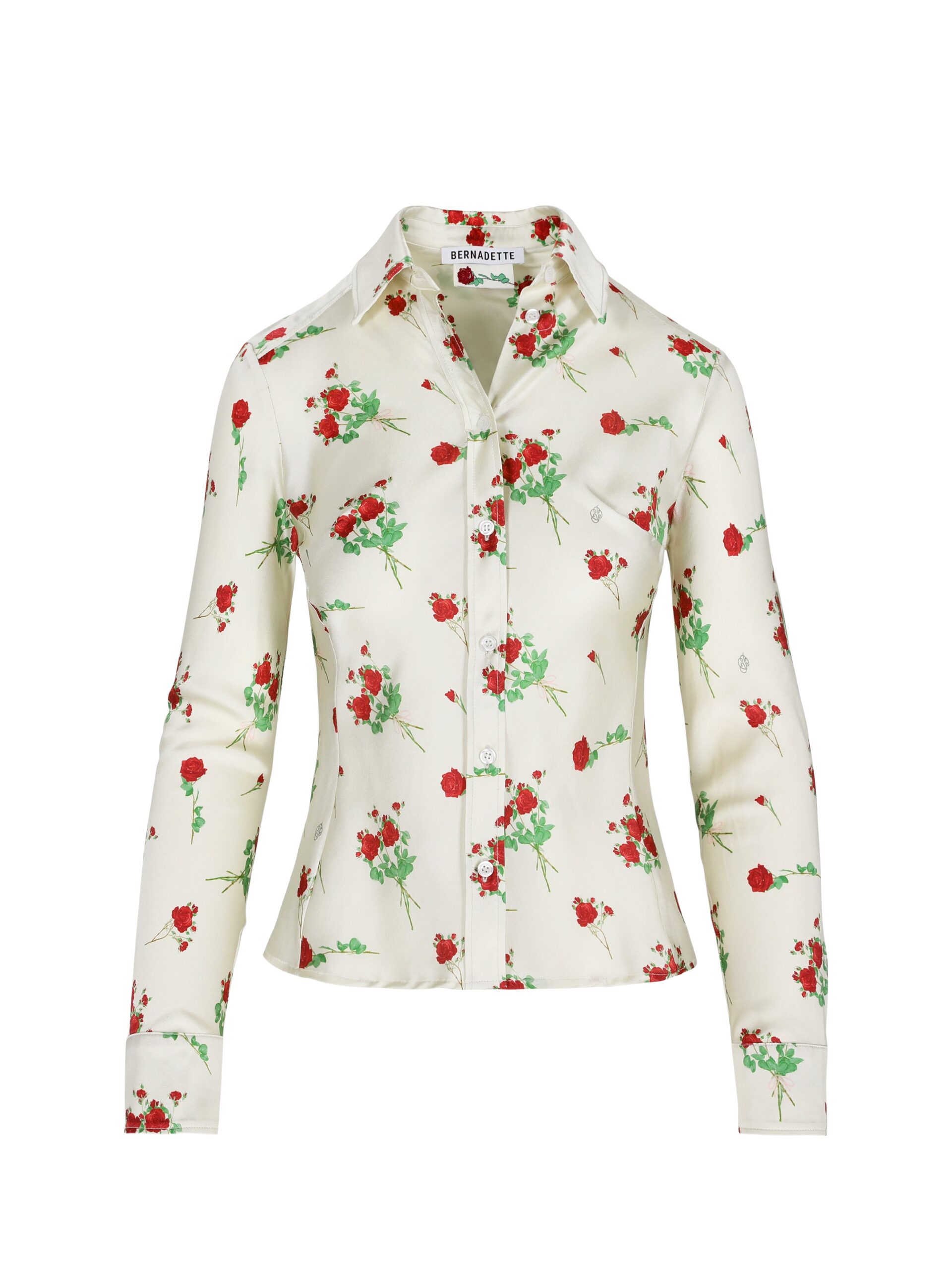 Bernadette Dara Shirt in Lingerie Roses Red on Cream | Tops | Coveti Bernadette Dara Shirt in Lingerie Roses Red on Cream | Tops | Coveti