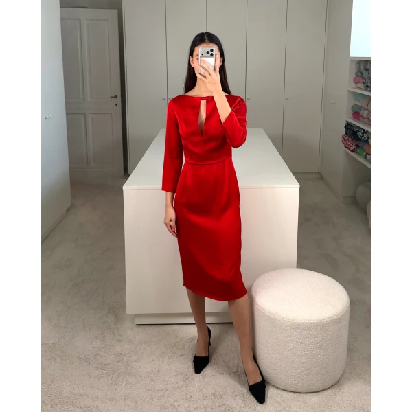 Dress Eleni in Red - Image 3