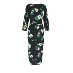 Bernadette Dress Ezra in Hydrangea Green on Black | Dresses | Coveti