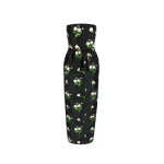 Bernadette Dress Lena Embroidered in Soft Pink Bouquet Embroidery on Black | Dresses | Coveti