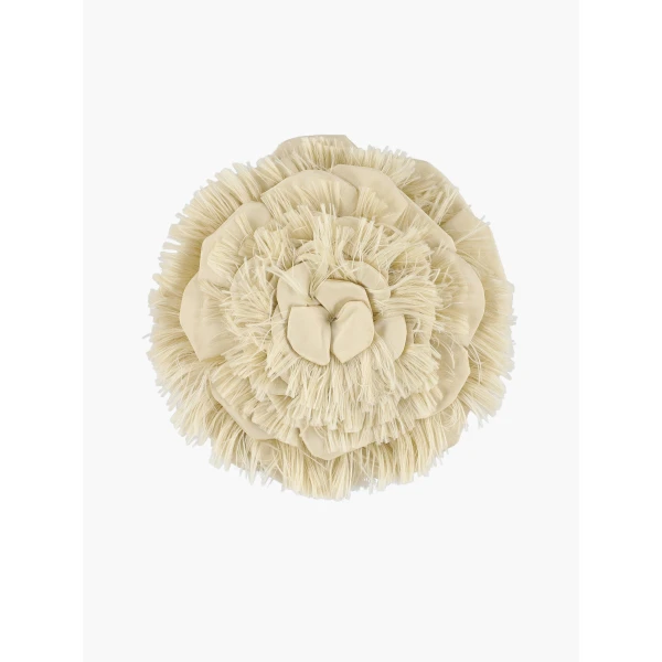 Frayed Camellia Brooch in Cream - Image 2