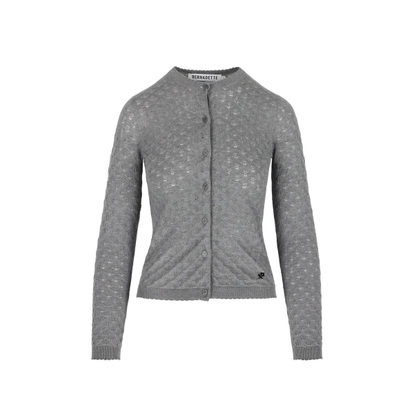 Kira Cardigan in Storm Grey Pointelle