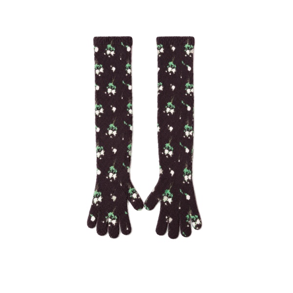 Bernadette Lingerie Rose Cashmere Gloves in Black | Accessories | Coveti