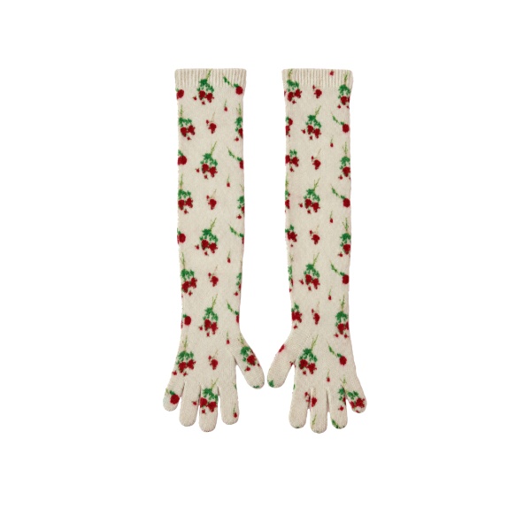 Bernadette Lingerie Rose Cashmere Gloves in Cream | Accessories | Coveti