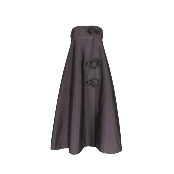 Bernadette Midi Dress Rosette in Plum | Dresses | Coveti