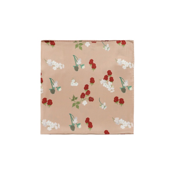 Bernadette Silk Scarf in Red Berries on Pink | Accessories | Coveti