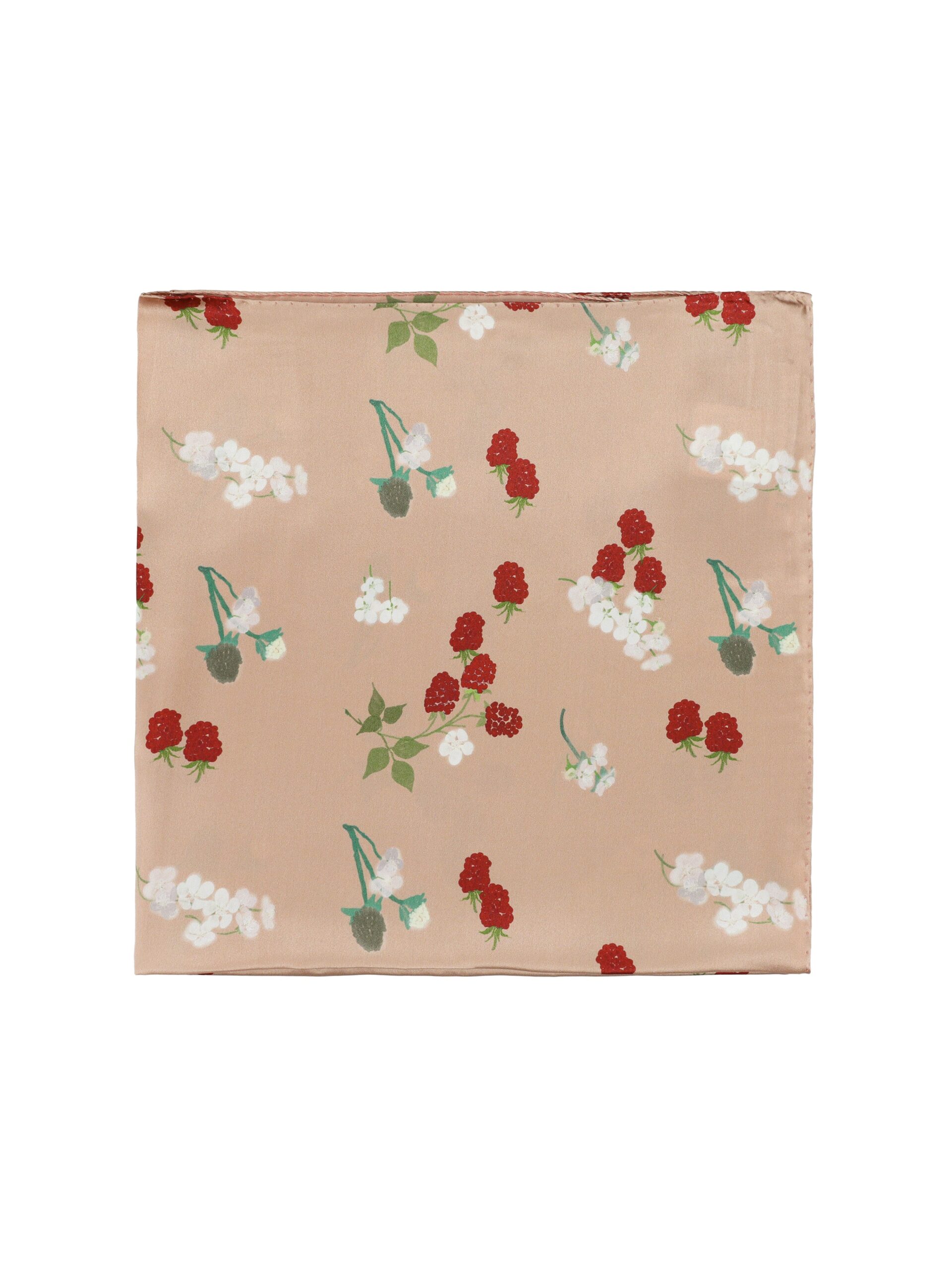 Bernadette Silk Scarf in Red Berries on Pink | Accessories | Coveti Bernadette Silk Scarf in Red Berries on Pink | Accessories | Coveti