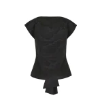 Bernadette Top Atticus in Black Moire | Tops | Coveti