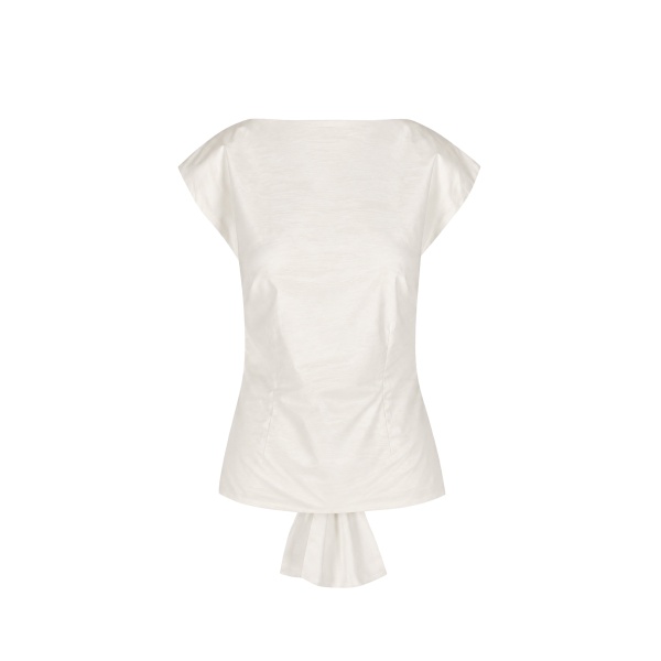 Bernadette Top Atticus in Ivory Moire | Tops | Coveti