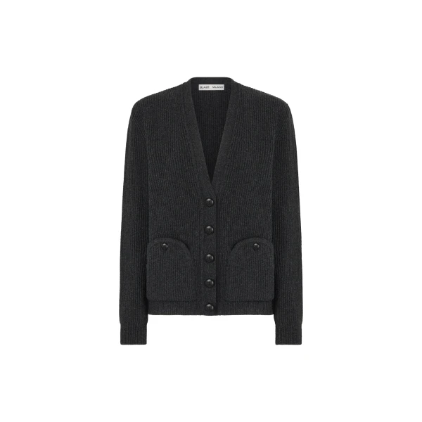 Highland Uda V Neck Cardigan in Highland Black