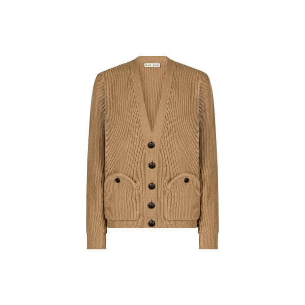 Highland Uda V Neck Cardigan in Highland Camel