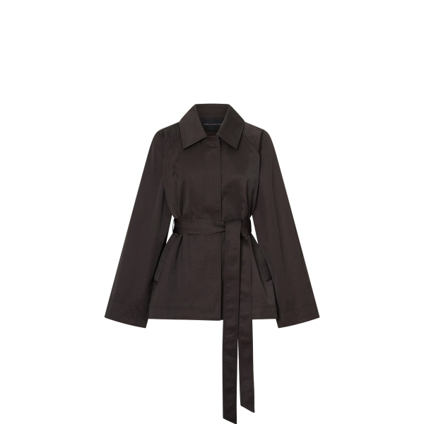 Camilla and Marc Aidra Short Trench Coat in Hickory | Coats | Coveti