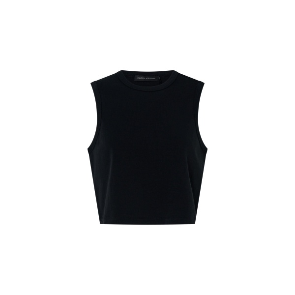 Camilla and Marc Alba Crop Rib Tank in Black | Tops | Coveti