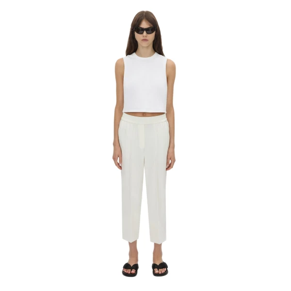 Camilla and Marc Alba Crop Rib Tank in Soft White
