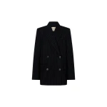 Camilla and Marc Alvar Double Breasted Blazer in Black and White Stripe | Jackets | Coveti