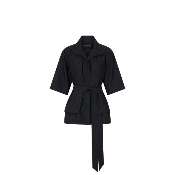 Camilla and Marc Arlowe Short Sleeve Jacket in Denim Navy | Jackets | Coveti